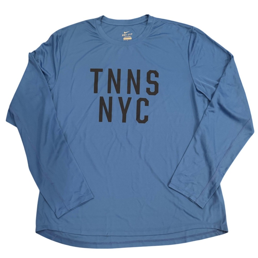 Nike Dri-FIT TNNS NYC 2013 Flushing Meadows Long Sleeve Shirt Blue 640628-401 L
